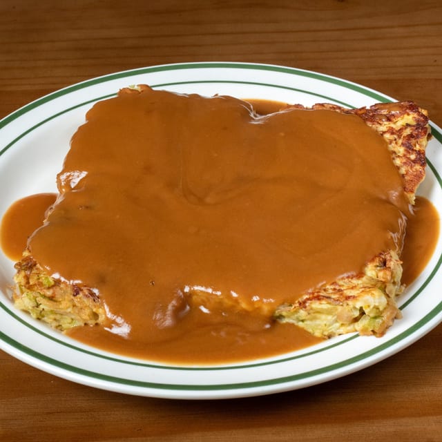Egg Foo Young (L).