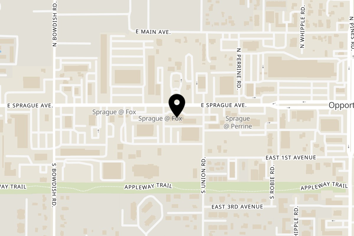 Map showing the location of Black Straw Tea Spokane Valley on 11808 E Sprague Ave in Spokane Valley